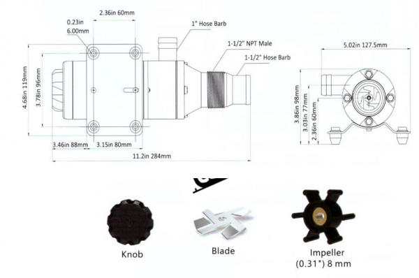 Matromarine Elektrikli Tuvalet 12V Küçük Taş MACERATÖRLÜ